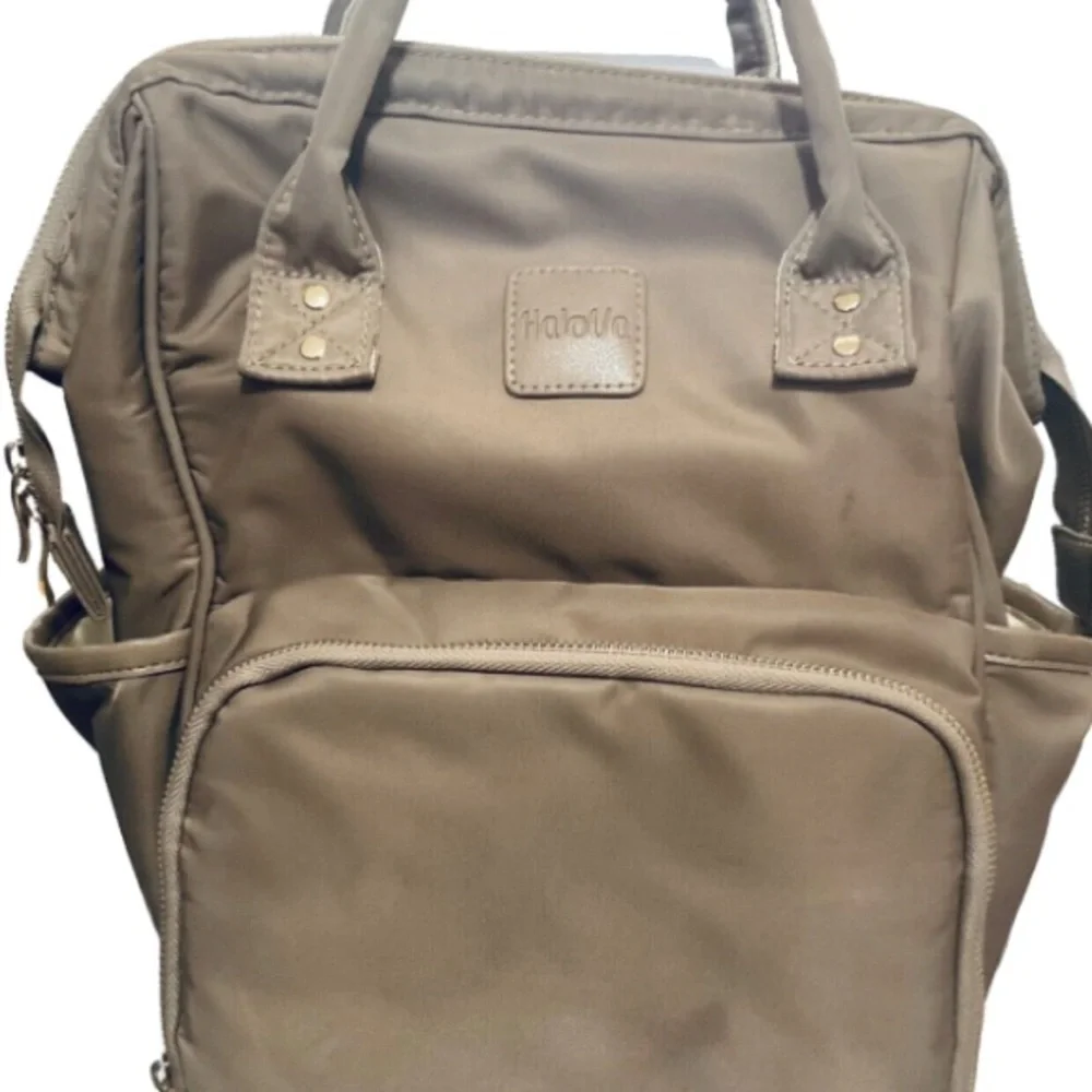 HaloVa Diaper Backpack with Stroller Straps Insulated, Many Compartments